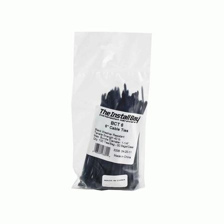 METRA ELECTRONICS 6 INCH CABLE TIE BLACK, PK 100 BCT6